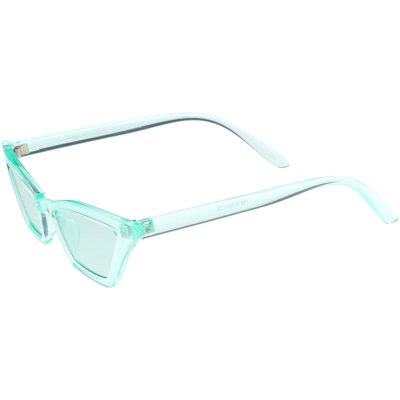 zeroUV Women's Colorful Translucent Color Tone Lens Cat Eye Sunglasses C735 Sunglasses White Smoke Purple,Green,Pink,Yellow,Red