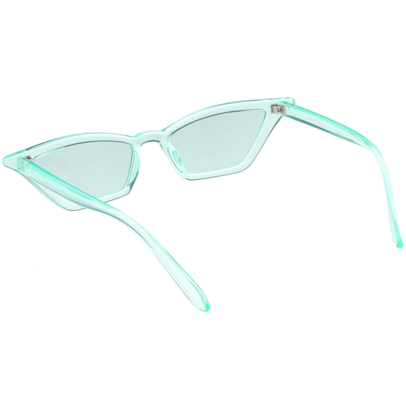 zeroUV Women's Colorful Translucent Color Tone Lens Cat Eye Sunglasses C735 Sunglasses White Smoke Purple,Green,Pink,Yellow,Red