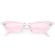 zeroUV Women's Colorful Translucent Color Tone Lens Cat Eye Sunglasses C735 Sunglasses White Smoke Pink