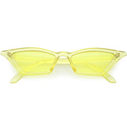 zeroUV Women's Colorful Translucent Color Tone Lens Cat Eye Sunglasses C735 Sunglasses White Smoke Yellow
