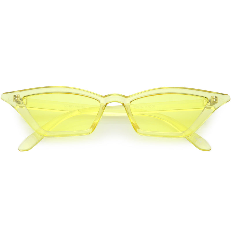 zeroUV Women's Colorful Translucent Color Tone Lens Cat Eye Sunglasses C735 Sunglasses White Smoke Yellow
