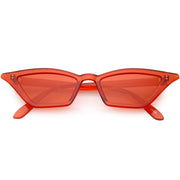 zeroUV Women's Colorful Translucent Color Tone Lens Cat Eye Sunglasses C735 Sunglasses White Smoke Red