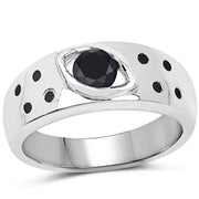 Bids.com 0.59 Carat Genuine Black Diamond .925 Sterling Silver Ring Rings White Smoke size 9.00,size 6.00,size 7.00,size 8.00