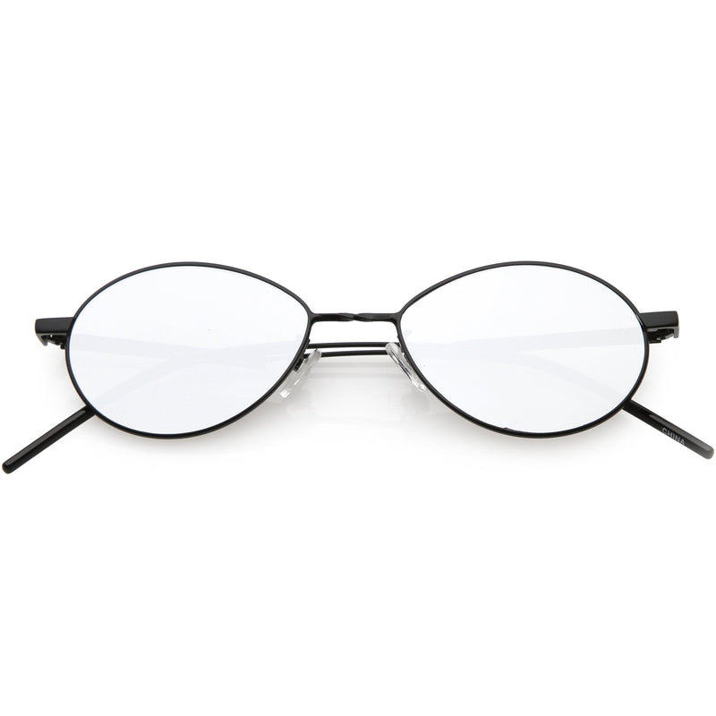 zeroUV Classic Retro Unisex Metal Oval Dapper Sunglasses C741 Sunglasses White Smoke Gold Smoke,Gunmetal Smoke,Black Green,Gold Pink Mirror,Black Silver Mirror