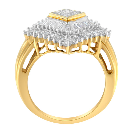 Bids.com 10K Yellow Gold Diamond Ballerina Ring (1 Cttw, I-J Color, I1-I2 Clarity) - Size 7 Rings White Smoke 7 / Yellow.Gold,6 / Yellow.Gold,8 / Yellow.Gold