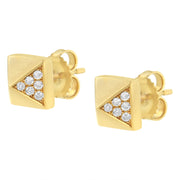 Bids.com 14K Yellow Gold 1/4 Cttw Diamond Pyramid Stud Earring (G-H Color, SI1-SI2 Clarity) Earrings White Smoke Yellow.Gold / 0.279