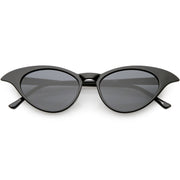 zeroUV Women's Retro Low Pointed Cat Eye Sunglasses C737 Sunglasses White Smoke Black Smoke