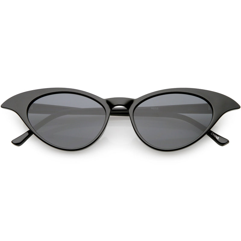 zeroUV Women's Retro Low Pointed Cat Eye Sunglasses C737 Sunglasses White Smoke Black Smoke