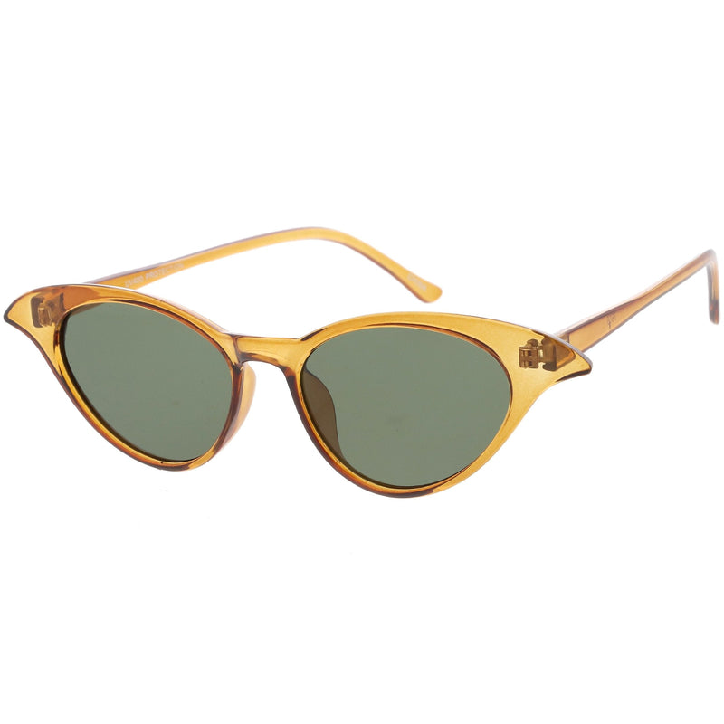 zeroUV Women's Retro Low Pointed Cat Eye Sunglasses C737 Sunglasses White Smoke Black Smoke,Brown Green,Red Smoke,White Smoke