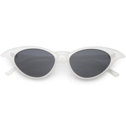 zeroUV Women's Retro Low Pointed Cat Eye Sunglasses C737 Sunglasses White Smoke White Smoke