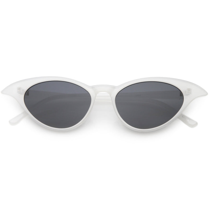zeroUV Women's Retro Low Pointed Cat Eye Sunglasses C737 Sunglasses White Smoke White Smoke