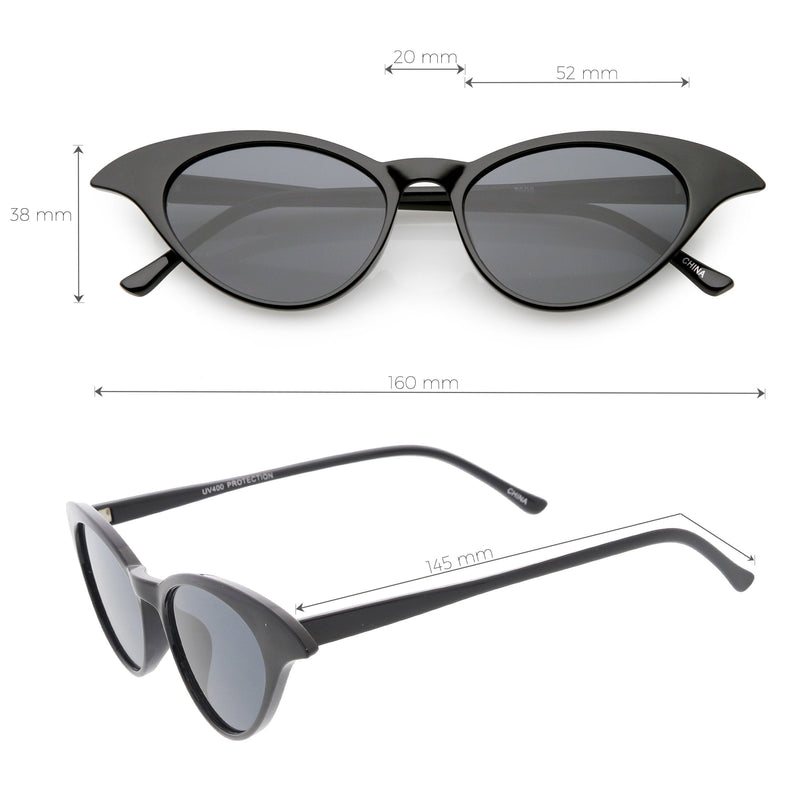 zeroUV Women's Retro Low Pointed Cat Eye Sunglasses C737 Sunglasses White Smoke Black Smoke,Brown Green,Red Smoke,White Smoke