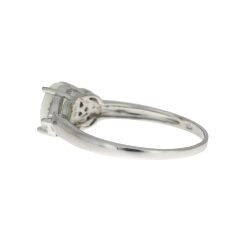 Bids.com .01ct Opal Diamond Ring 10KT White Gold Rings White Smoke 7.0