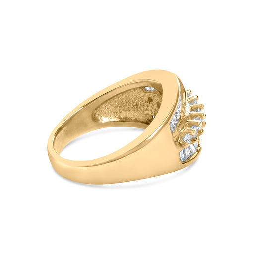 Bids.com 14K Yellow Gold 1.00 Cttw Diamond Cocktall Cluster 5 Stone Ring (H-I Color, SI1-I1 Clarity) - Ring Size 7 Rings White Smoke Yellow.Gold / 7