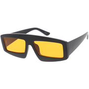 zeroUV Retro Modern Rectangle Flat Lens Color Tinted Sunglasses C747 Sunglasses White Smoke Black Blue,Black Orange,Black Yellow,Red Red,Pink Pink