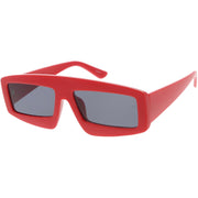 zeroUV Futuristic Retro Rectangle Block Flat Lens Sunglasses C752 Sunglasses White Smoke Black Smoke,White Smoke,Clear Smoke,Red Smoke