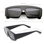 zeroUV Futuristic Retro Rectangle Block Flat Lens Sunglasses C752 Sunglasses White Smoke Black Smoke,White Smoke,Clear Smoke,Red Smoke