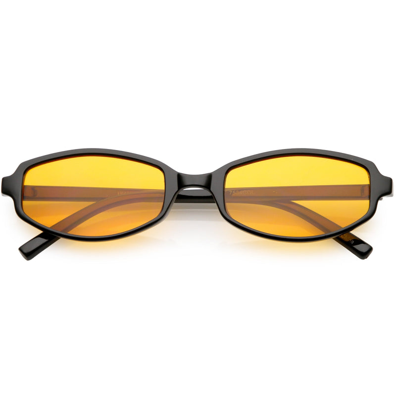 zeroUV Retro Small Rectangle Color Toned Lens Sunglasses C751 Sunglasses White Smoke Black Orange