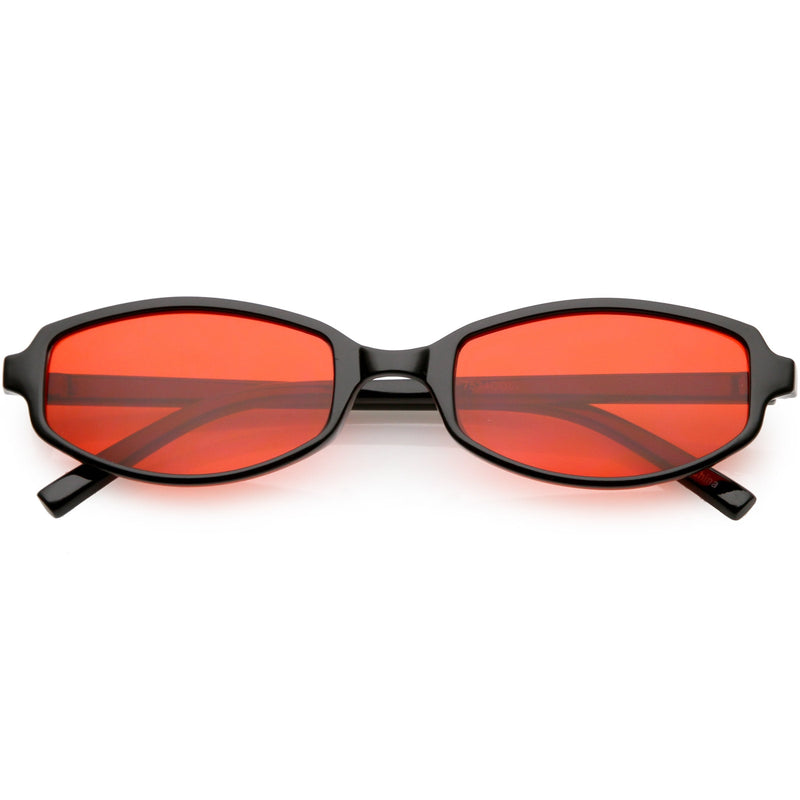 zeroUV Retro Small Rectangle Color Toned Lens Sunglasses C751 Sunglasses White Smoke Black Red