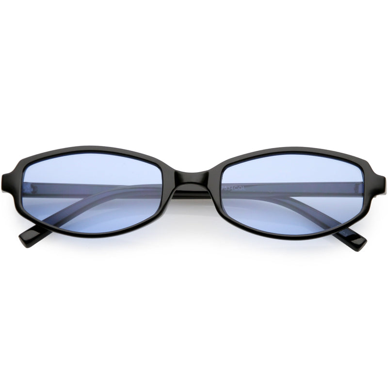 zeroUV Retro Small Rectangle Color Toned Lens Sunglasses C751 Sunglasses White Smoke Black Blue