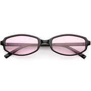 zeroUV Retro Small Rectangle Color Toned Lens Sunglasses C751 Sunglasses White Smoke Black Pink