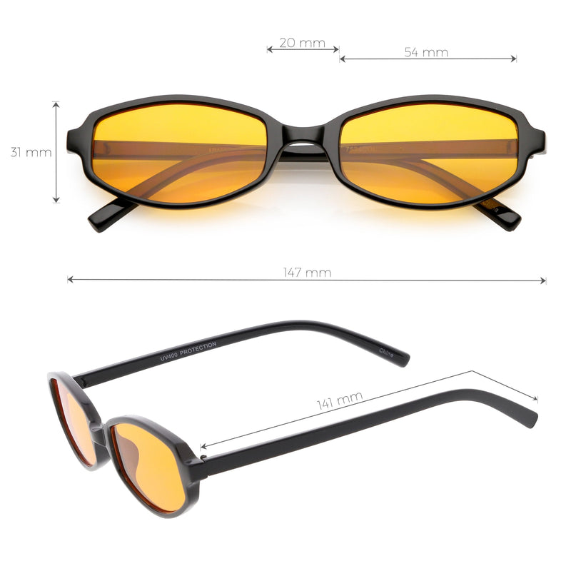 zeroUV Retro Small Rectangle Color Toned Lens Sunglasses C751 Sunglasses White Smoke Black Orange,Black Red,Black Yellow,Black Blue,Black Pink