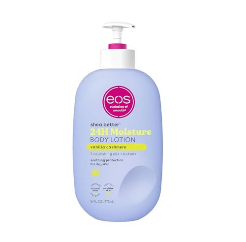 eos eos Shea Better Body Lotion- Vanilla Cashmere, Lightweight & Non-Greasy- 16 Fl Oz Lotion & Moisturizer White Smoke