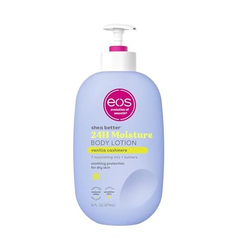 eos eos Shea Better Body Lotion- Vanilla Cashmere, Lightweight & Non-Greasy- 16 Fl Oz Lotion & Moisturizer White Smoke