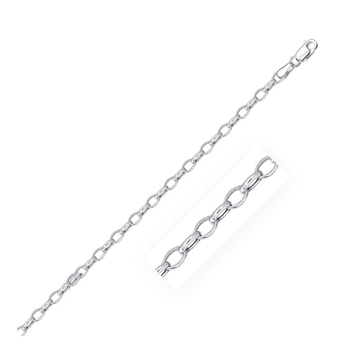 Bids.com 3.2mm 14k White Gold Oval Rolo Chain Necklaces White Smoke 18 / White Gold,One / White Gold