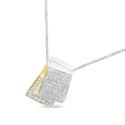 Bids.com 14K White and Yellow Gold 2.0 Cttw Princess Cut Diamond Two Tone Foldover Box Pendant 18â€ Box Chain Necklace (H-I Color, SI1-SI2 Clarity) Necklaces White Smoke YellowWhite.Gold / 18