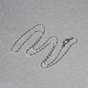 Bids.com 14k White Gold Diamond-Cut Bead Chain 1.0mm Necklaces Dark Gray 16 / White Gold,18 / White Gold,20 / White Gold