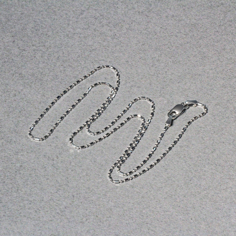 Bids.com 14k White Gold Diamond-Cut Bead Chain 1.0mm Necklaces Dark Gray 16 / White Gold,18 / White Gold,20 / White Gold