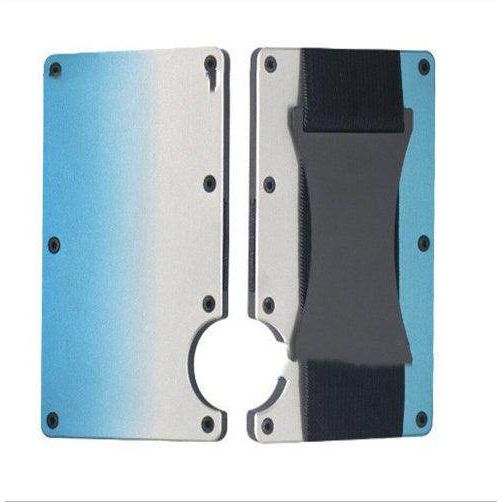 SmartPursue™ Carbon Fiber Wallet - RFID Blocking Metal Card Holder Card Wallet White Smoke Gradient Blue