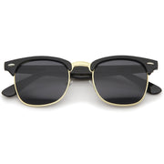 zeroUV Indie Half Frame Horned Rim Vintage Inspired Sunglasses 2934 Sunglasses White Smoke Black Gold Smoke