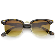 zeroUV Indie Half Frame Horned Rim Vintage Inspired Sunglasses 2934 Sunglasses White Smoke Tortoise Gold Amber
