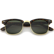 zeroUV Indie Half Frame Horned Rim Vintage Inspired Sunglasses 2934 Sunglasses White Smoke Tortoise Gold G15
