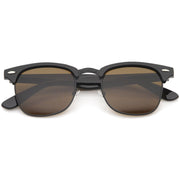 zeroUV Indie Half Frame Horned Rim Vintage Inspired Sunglasses 2934 Sunglasses White Smoke Black Brown