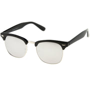 zeroUV Retro Horned Rim Half Frame Flash Mirror Lens Sunglasses 9309 Sunglasses White Smoke Black Ice,Black Fire,Black Midnight,Shiny Black Mirror,Matte Black Mirror,White Sun,White Ice,Tortoise Ice,White Rainbow,Tortoise Midnight,Black Sun,Tortoise Fire,Rose Mirror