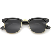 zeroUV Indie Half Frame Horned Rim Polarized Lens Sunglasses 2936 Sunglasses White Smoke Black Gold Smoke