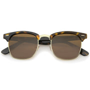 zeroUV Indie Half Frame Horned Rim Polarized Lens Sunglasses 2936 Sunglasses White Smoke Tortoise Brown