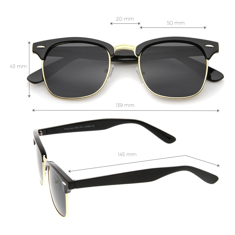 zeroUV Indie Half Frame Horned Rim Polarized Lens Sunglasses 2936 Sunglasses White Smoke Black Gold Smoke,Tortoise Brown,Matte Black Yellow,Shiny Black Yellow,Black Silver Smoke