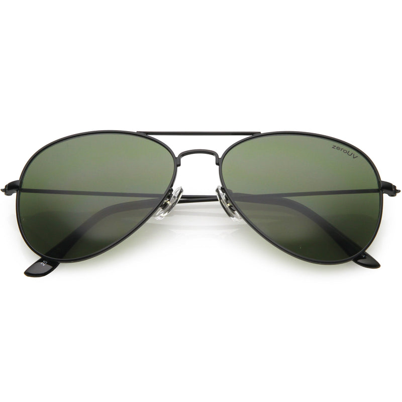 zeroUV Original Classic Metal Military Aviator Sunglasses 1041 58mm Sunglasses White Smoke Black Green