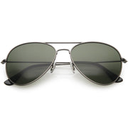 zeroUV Original Classic Metal Military Aviator Sunglasses 1041 58mm Sunglasses White Smoke Gunmetal Green