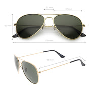 zeroUV Original Classic Metal Military Aviator Sunglasses 1041 58mm Sunglasses White Smoke Gold Green,Black Green,Silver Green,Gunmetal Green