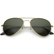 zeroUV Original Classic Metal Military Aviator Sunglasses 1041 58mm Sunglasses White Smoke Gold Green
