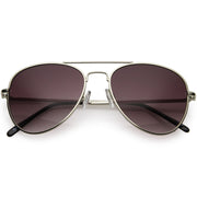 zeroUV Medium Classic Retro Metal Frame Aviator Sunglasses 53mm 1372 Sunglasses White Smoke Silver
