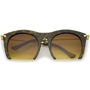 zeroUV Trendy Women's Fashion Half Frame Cat Eye Sunglasses 9651 Sunglasses White Smoke Brown Tortoise Amber