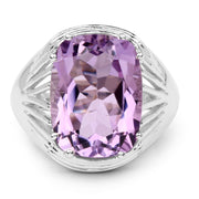 Bids.com 10.02 Carat Genuine Amethyst .925 Sterling Silver Ring Rings White Smoke size 6.00,size 7.00,size 8.00,size 9.00,size 5.00