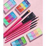 Rude Cosmetics Splash Liner Brush Makeup Brushes & Applicators Thistle Flat Brush,Mini Flat Brush,Precision Brush,15 mm Liner Brush,11 mm Liner Brush,8 mm Liner Brush,6 mm Liner Brush