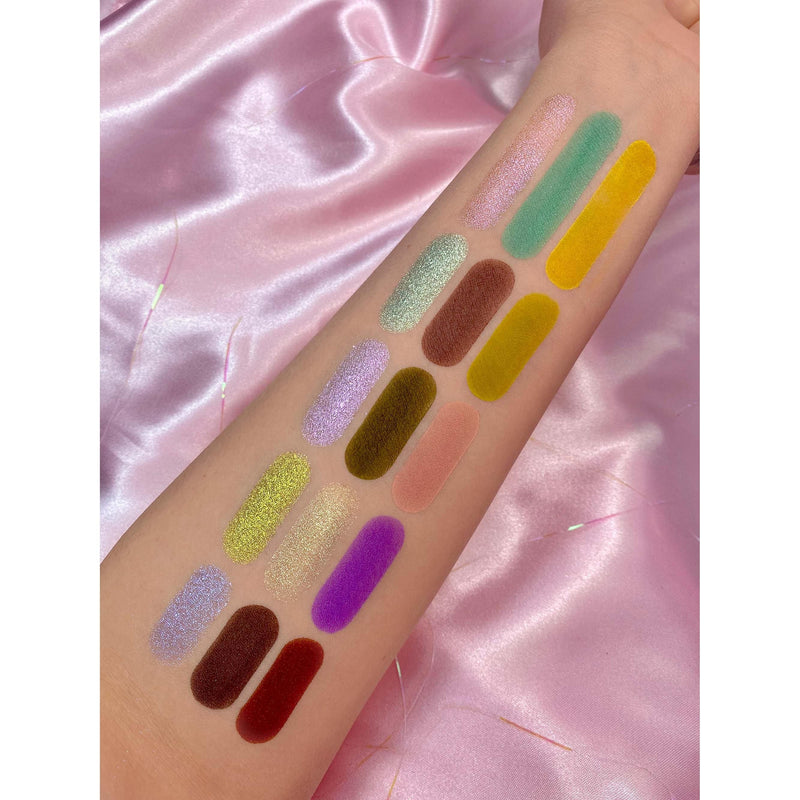 Rude Cosmetics Manga Collection Pressed Pigments & Shadows Palette - Attitude Academia Eye Shadow Rosy Brown Attitude Academia